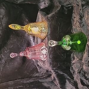 0279. Fenton Hand Painted Beautiful 😍 Glass Bells 🔔